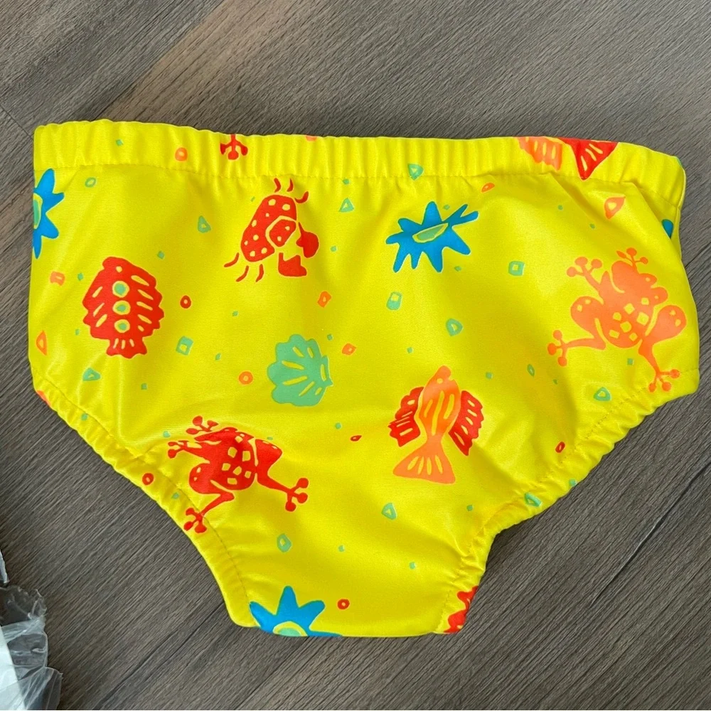 Vintage 90s/Y2K Gerber 2-Pack Swim-pers Swim Diapers Neon Green & Yellow 21-26lb